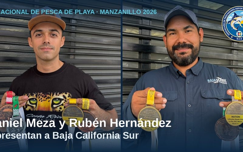 Daniel Meza y Rubén Hernández, selección de Baja California Sur, rumbo al VII Nacional de Pesca de Playa 2026